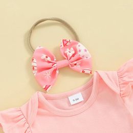 Clothing Sets Baby Girls Easter Outfits Short Sleeve Rompers Embroidery Suspender Skirts Headband 3Pcs Clothes Set