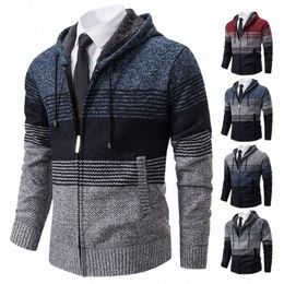 men's Hooded Cardigan Sweater Coat 2023 New Autumn Casual Hoodies Y2K Korean Streetwear Knitted Jacket Trend Hombre Clothing B9JE#