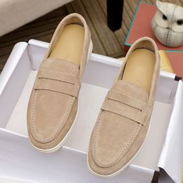 Summer Walk Kid Suede Loafers Women Shoes Slip On Round Toe Flat Platform Shoes Female Woman Flats