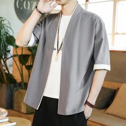 Men's Jackets Summer Coat Cardigan Daily Holiday Collarless Comfortable Front Jacket Lightweight Open Outerwear