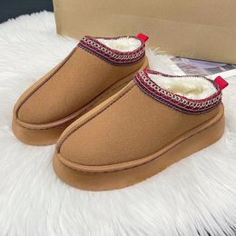 Winter Retro Women Snow Warm Suede Leather Lazy Loafers Boots Shoes Woman Lady Female Flat Bottine Botas Mujer 240312