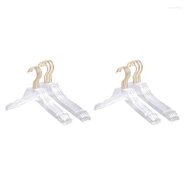 Hangers 10 Pcs Clear Acrylic Clothes Hanger With Gold Hook Transparent Shirts Dress Notches For Lady Kids S & L
