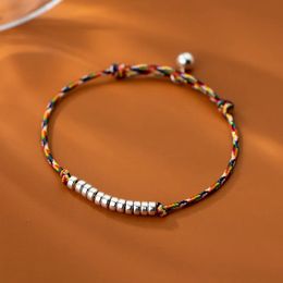 La Monada 18cm Bead Red Thread For Hand 925 Sterling Silver Bracelet Women Colorful Bracelets 240315