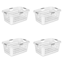 Baskets Sterilite 2 Bushel Ultra Laundry Basket Plastic, White, Set of 4