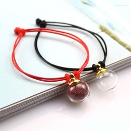 Charm Bracelets 2Pcs Hollow Fillable Glass Ball With Hand Woven Bracelet Cord Urn Bangle Keepsake Jewellery For Men Women Memorial Gift Otgrq