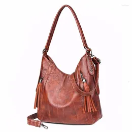 Shoulder Bags Women Leather Handbags High Quality 2024 Female Soft Bag Vintage Ladies Travel Hand Sac A Main