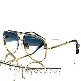 DITA H-SEVEN Мужские и женские дизайнерские солнцезащитные очки в металлической позолоченной оправе в деловом спортивном стиле, оригинальная коробка