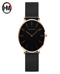 36mm Arrival Rose Gold Black Simple Bauhaus Design Japan Quartz Ladies Stainless Steel Ultra Thin Waterproof Women Watches 2105275830962