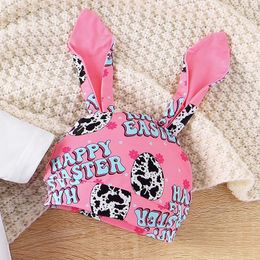 Clothing Sets My First Easter Baby Girl Outfit Long Sleeve Romper Elastic Waist Pants Ear Hat 3Pcs Set