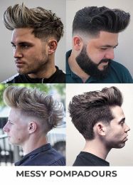 Accessories Best MESSY HAIRSTYLES FOR MEN Barber Shop Decor Wall Sticker Haircut Beard Posters Banner & Flag Wall Chart Flag Canvas Painting