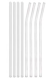 85quotx8mm Reusable Clear Glass Drinking Straws EcoFriendly Dinking Straws Bent Straight Milk Cocktail Straw9091345