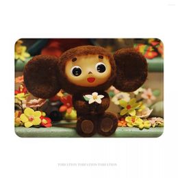 Carpets Cheburashka Soviet Russian Cartoon Non-slip Doormat Love Flower Bath Kitchen Mat Outdoor Carpet Indoor Pattern Decor