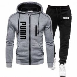 men Jacket Tracksuit Casual Sports Suit Men's Set Autumn Winter Two Pieces Set Mens Sportswear Plus Pants Suit 92uA#