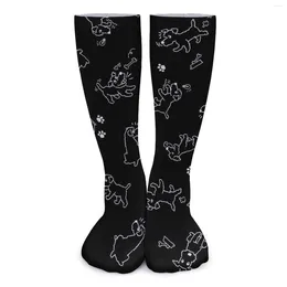 Women Socks Dog Love Bone Stockings Couple Print Animal Medium Soft Trendy Cycling Anti Bacterial Pattern Gift