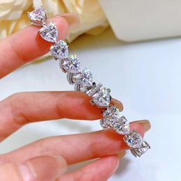 Bracelet Jewellery S925 Sterling Silver Bracelet Full Diamond Heart Bracelet Fashion Ins Style