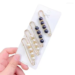 Brooches 1Set Fashion Pearl For Women Crystal Beads Sweater Dress Lapel Pin Badge Buckle Botton Brooch Clothing Accessories