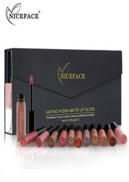 NICEFACE 12 Colors Lip Gloss Matte Liquid Lipstick Sexy Paint Waterproof Longlasting Hydra Lips Makeup Kit8878707