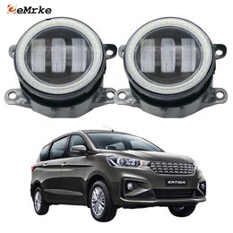 EEMRKE Led Fog Light Assembly 30W/ 40W for Suzuki Ertiga NC Toyota Rumion 2018 2019 2020 2021 2022 with Clear Lens Angel Eyes DRL Daytime Running Lights 12V Car Styling