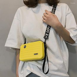 Storage Bags Womens Fashion Mini Hard Shell Shoulder Bag Solid Color Suitcase Shape Messenger Change Mobile Phone Cosmetics