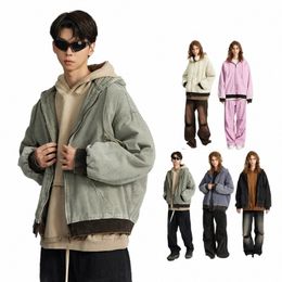 Jugendcodes Dirtyfit Old School Kapuzenjacken Männer Armee Übergröße Dick Warmful Solid Harajuku Winter Zip Vintage Mäntel Unisex g4w7 #