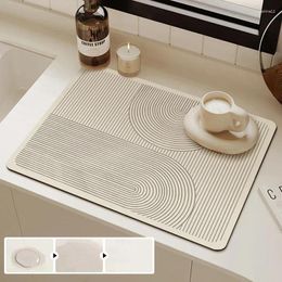 Carpets Diatomite Mat Kitchen Drain Pad Dish Drainer Super Absorbent Sink Rugs Dinnerware Cup Placemat Coffee Draining