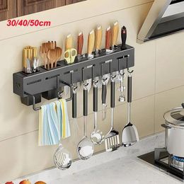 Kitchen Storage Rack Multifunctional Knife Chopstick Spoon Shovel Shelf Wall Detachable Stainless Steel
