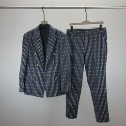 2024 Erkekler Batı Giyim Tasarımcısı Erkekler Klasik Mektup Baskı Sonbahar Lüks Out Gare Slim Fit Mektubu Patchwork Kadın Elbise Takım Pantolon #A05
