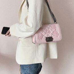 Shoulder Bags Xiuya Sweet Pink Crossbody Ladies Fashion Luxury Chain Womens Bag 2024 Trend Casual PU Leather Korea Party Female Wallet