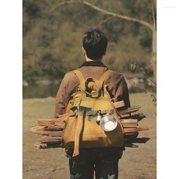 Storage Bags Outdoor Firewood Bag Multi-Functional Portable Ditty Camping Buggy Backpack Canvas