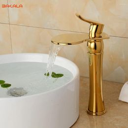 Bathroom Sink Faucets Luxury Deck Mount One Handle Basin Gold Faucet Golden Brass Vanity Mixer Taps B-1095M