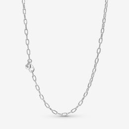 100% 925 Sterling Silver Link Chain Necklace Fit European Pendants and Charms Fine Wedding Jewelry Gift312e