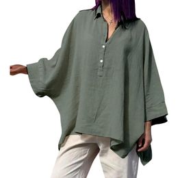 Loose Cotton Linen Shirts White Womens Tops And Blouses Spring Oversize Casual Long Sleeve Oversized Boho 240326