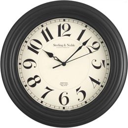 Wall Clocks Indoor Round 11.5" Black Traditional Analog Clock With Arabic Numbers Easy To Hang Room Decoration Simple Style 2024