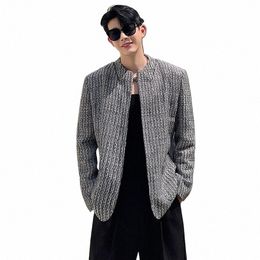 luzhen Men's Cardigan Spring Clothing 2024 New Korean Style Trend Elegant Double Layer Hollow Collar Slim Fit Coat 9b2e2d M4Sh#
