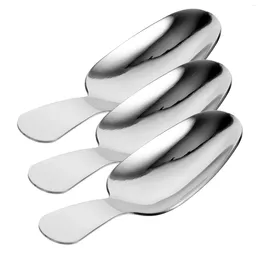 Spoons 3Pcs Exquisite Dessert Scoops Stainless Steel With Short Handles