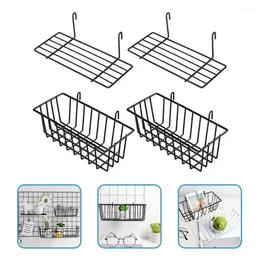 Hooks Basket Storage Wire Wall Bin Organiser Cabinet Kitchen Metal Baskets Shelf Hanging Bins Shelves Pegboard Holder Steel Fruit Grid