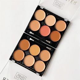 6 Colours Concealer Cream Makeup Palette Cover Acne Marks Dark Circles Foundation Waterproof Natural Brightening Face Cosmetics 240327