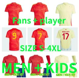 2024 Euro Cup Spain Soccer Jerseys PEDRI GAVI LAMINE YAMAL MORATA Cucurella ASENSIO FERRAN RODRIGO Carvajal Olmo 24 25 Men Kids Kits Football Shirt Player version
