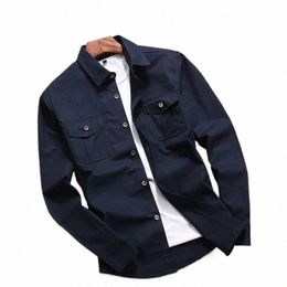 spring and Autumn Jacket Men's Lg Sleeve Shirt Men's Workwear Fi Fi Casual Versatile Slim Denim Jacket Men W5fM#