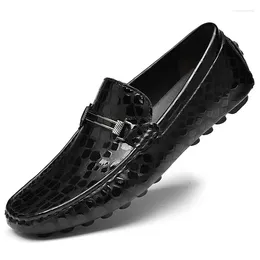 Casual Shoes Brand Summer Style Soft Genuine Leather High Quality Flat Breathable Men Flats Driving Increase Loafers Shoe