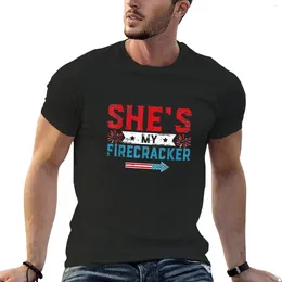 Men's Tank Tops She's My Firecracker His And Hers 4th July Matching Couples T-Shirt Sports Fan T-shirts Tee Shirt Slim Fit T Shirts For Men