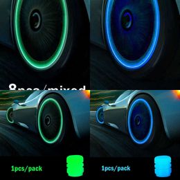 Upgrade Luminous Car Tire Valve Cap Fluorescent Night Glowing Decor Motorcycle Bike Wheel Nozzle Dustproof Tyre Valve Stem Caps