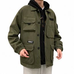 high Quality Men's Coats 2023 New Spring Autumn Casual Multi-pocket Thin Bomber Jackets Men Workwear Oversize M-2XL J10Z#