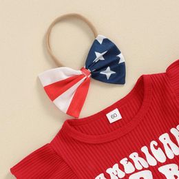 Clothing Sets 4th Of July Born Girl Outfits American Babe Short Sleeve Bell Bottoms Set Memorial Day Outfit Baby