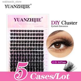 رموش رموش زائفة Yuanzhijie 5cases/lot fishtail رموش مجزأة الرموش تمديد امتداد Soft DIY رموش كاذبة الرموش مجموعة المجموعة 24327