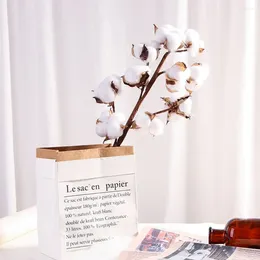 Decorative Flowers Handmade Home Decor Fake Flower Dried Cotton Artificial Plants Floral Branch Stem