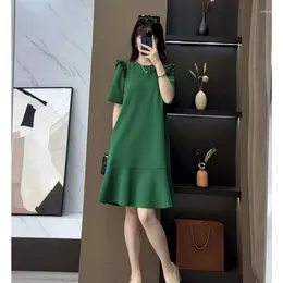 Party Dresses Summer Style Wood Ear Edge Panel Waist Wrapping For Slim Fashion Versatile Mid Length Fishtail Dress Women
