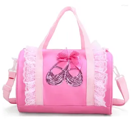 Stage Wear Girls Embroidery Ballet Bag Pink Hand Bags For Children Shoes Shoulder Canvas Dance Rucksacks