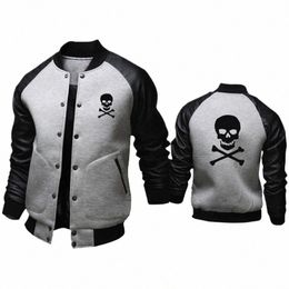 skull Print Hip Hop Street Men's Sweatshirt New Men's jackets Fi Baseball Jackets spring autumn men's leather jacket h3jB#