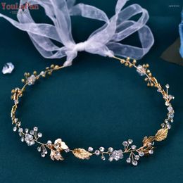 Headpieces YouLaPan Bridal Headband Leaves Crystal For Woman Wedding Hair Accessories Ornaments Vine Headdress HP122